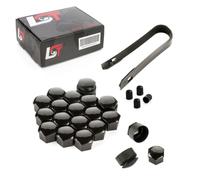 20X Coprimozzi Antifurto 17Mm Nero Lucido Per Audi A1 A2 A3 A5