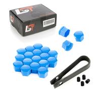 20X Coprimozzi Delle Ruote Set Di Dadi 17 Mm Blu Lucido Per RENAULT