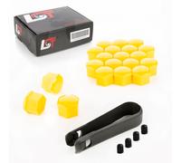 20X Coprimozzi Delle Ruote Set Di Dadi 17 Mm Giallo Lucido Per DAEWOO