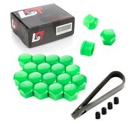 20X Coprimozzi Radiali Set Di Dadi 17 Mm Verde Lucido Per SKODA