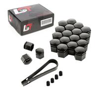 20X Coprimozzo Delle Viti Set Di Dadi 19 Mm Nero Lucido Per VW