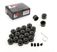 20X Coprivalvole Viti Set Nero Opaco 17 Mm Per FIAT
