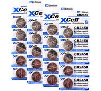 20X CR2450 Batteria Litio A Bottone 3V 620mAh (4X Pacco Da 5)