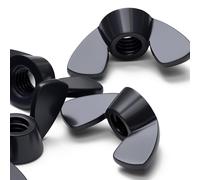 20x dadi a farfalla M6 in nylon nero, a serraggio manuale