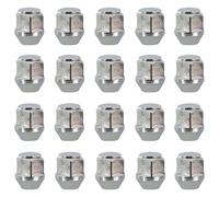 20x Dado ruota M12x1.25 conico chiuso 60° 25mm | dimensione della chiave inglese 19mm compatibile con Opel Agila A