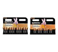 20X Duracell AA + AAA Plus Power Boost (1 Blister Da 10 Batterie AA Fino al 150% di Durata Extra + 1 Blister Da 10 Batterie AAA Fino al 100% di Durata Extra) 20 Pile (LR6/MN1500 + LR03/MN2400)