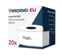 20x Etichetta comp. con Brother DK11203 17 x 87 mm 300 etichetta +1x supporto ri