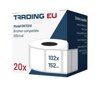 20x Etichetta comp. con Brother DK11241 102 x 152mm 200 etichette +1x supporto r