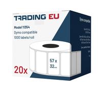 20x Etichetta compatibile con Dymo 11354 57 x 32 mm 1000 etichette per bobina