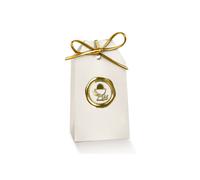 20X FIBRA BIANCO COMUNIONE Scatola Busta tag portaconfetti BOMBONIERA 12C8
