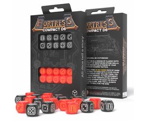 20x Fortress Compatto D6 Dadi Set Nero e Rosso RPG Tavola Giochi Q-WORKSHOP