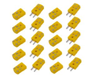 20X Giallo Plastica Shell Tipo K Termocoppia Spina Presa Connettore Set