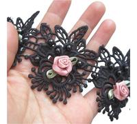 20x Gold Pearl Eyelash Flower Lace Trimming Embroidered Ribbon Fabric Sewing Craft For Costume Clothes Decoration 7cm*5cm(Color 4)