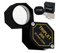 20x Ingrandimento Gioielli Loupe Tripletta Lente 20,5mm Ottico Bicchiere Gemma Ingrandimento Strumento Gioielliere, Francobollo Filatelica, Moneta Numismatico, Acromatico Nero Esagonale Design