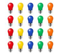 20X Lampadine Colorate LED A50 3W Lampada E27 Multicolore Rosso Giallo Verde Blu Orange,per Party, Casa, Bar, Discoteca