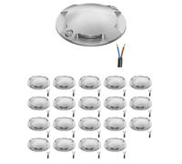 20x LED segnapercorso a terra RUNDA per esterni IP67 a 4 luci in alluminio