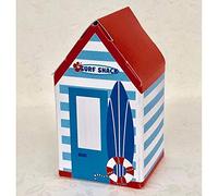 20X MARE Cabina spiaggia portaconfetti doghe celeste tetto rosso