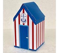 20X MARE Cabina spiaggia portaconfetti doghe rosse tetto celeste