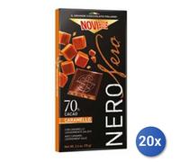 20x Multipack Novi Tavoletta Di Cioccolato Nero E Caramello Gr 75