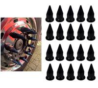 20X Nero 33 Mm Plastica Bullet Wheel Nut Bolt Caps Spike Covers Camion Autobus