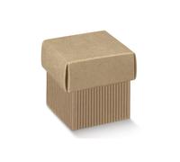 20X ONDA AVANA Scatola bomboniera fondo e coperchio 8x8x12 cm 0S9F