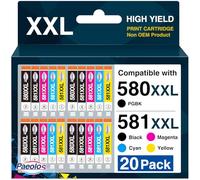 20x PGI-580XXL CLI-581XXL Cartucce Compatibili per Canon PGI-580 CLI-581 Cartucce d'inchiostro Compatibili per PIXMA TS6350 TR7550 TR8550 TS6250 TS8250 TS8150 TS8250 TS8251 TS8151 TS6151