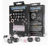 20x Q-WORKSHOP Corso Mirini Compatti Set Dadi D6 RPG Nero & Pearl