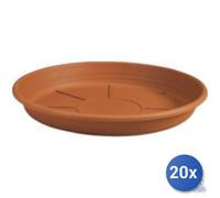 20x SOTTOVASO A CILINDRO PLASTIME IN POLIPROPILENE COLORE TERRACOTTA cm 30x4
