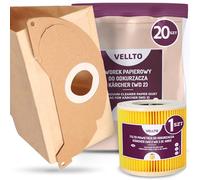 20x Vellto Sacchetto per Aspirapolvere Compatibili con Kärcher 6.904-322.0 WD2 MV2 SE 2001 3001 A 2054 2004 2024 Sacchetti di Ricambio Sacca Alternativa con Filtro a Cartuccia dell'Aria