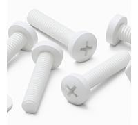 20x Viti a Testa Arrotondata Bulloni e dadi, Bianchi M4 x 20 mm, PP