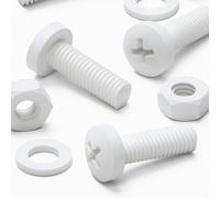 20x Viti a Testa Arrotondata Bulloni e dadi, Bianchi M6x 20mm, Acrilica