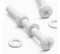 20x Viti a Testa Arrotondata Bulloni e dadi, Bianchi M6x 60mm, Acrilica