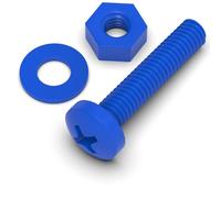 20x Viti a Testa Arrotondata Bulloni e dadi, Blu M4 x 20 mm, PP