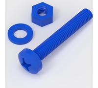 20x Viti a Testa Arrotondata Bulloni e dadi, Blu M6 x 40 mm, PP