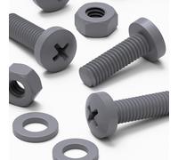 20x Viti a Testa Arrotondata Bulloni e dadi, Grigie M6x 20mm, Acrilica