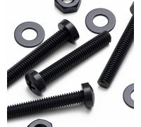20x Viti a Testa Arrotondata Bulloni e dadi, Nere M3 x 20 mm, PP