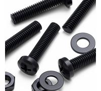 20x Viti a Testa Arrotondata Bulloni e dadi, Nere M4x 20mm, Acrilica