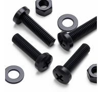 20x Viti a Testa Arrotondata Bulloni e dadi, Nere M5 x 20 mm, PP