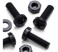 20x Viti a Testa Arrotondata Bulloni e dadi, Nere M6x 20mm, Acrilica