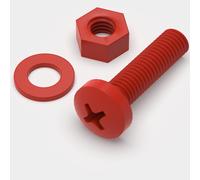 20x Viti a Testa Arrotondata Bulloni e dadi, Rossi, M5x 20mm, Acrilica