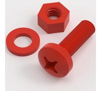 20x Viti a Testa Arrotondata Bulloni e dadi, Rossi, M6x 20mm, Acrilica