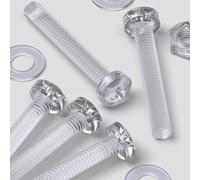 20x viti a testa cilindrica acriliche M3 x 20 mm con dadi e rondelle