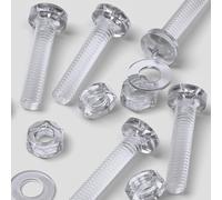 20x viti a testa cilindrica acriliche M4 x 20 mm con dadi e rondelle