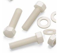 20x Viti a Testa Esagonale Nylon Naturale, M10x 40mm