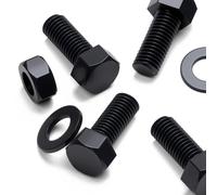 20x Viti a Testa Esagonale Nylon Nero, M10 x 25mm, Dadi e bulloni di plastica, Rondelle, Nylon