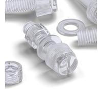 20x Viti a testa zigrinata in plastica acrilica trasparente, a taglio + zigrinate M6 x 20 mm, bulloni, dadi, rondelle