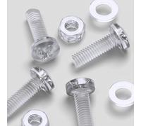 20x viti acriliche trasparenti a testa cilindrica M6 x 20mm + dadi/rondelle | M6 x 20 mm, acrilico, trasparente, 20x: Viti a croce; anticorrosione, non conduttive né magnetiche