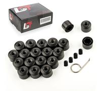 20x Viti Cappuccio Bulloni Ruota 17 MM Nero Opaco per