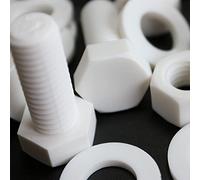 20x Viti PP bianche a testa esagonale M12 x 30 mm, dadi e rondelle