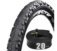 20x2.00 Copertone e Camera d’Aria Schrader, 20-2.00 Pneumatico Clincher Antiforatura, 20 2.00 Set 20 Pollici Resistente con Valvola 32/48mm per Bici Elettrica Pieghevole(48mm tube)